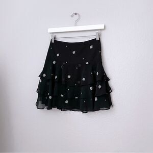Daisy Flower Tiered Mini Skirt